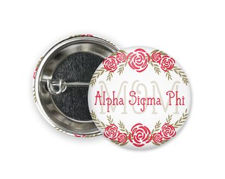 Alpha Sigma Phi Mom Floral Button
