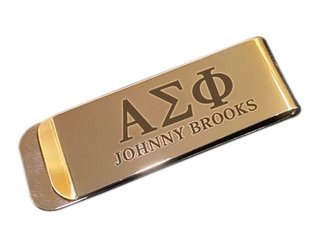 Alpha Sigma Phi Stainless Steel Money Clip - Engraved