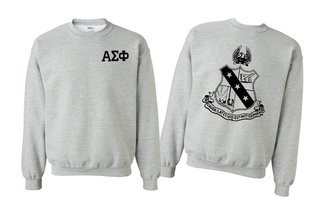 Alpha Sigma Phi World Famous Crest - Shield Printed Crewneck Sweatshirt