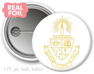 Alpha Sigma Tau Foil Crest - Shield Button