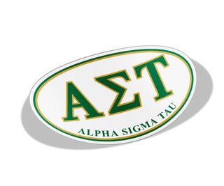Alpha Sigma Tau Greek Letter Oval Decal