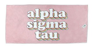 Alpha Sigma Tau Plush Retro Beach Towel