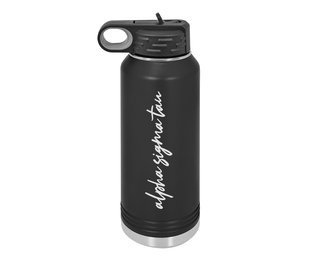 Alpha Sigma Tau Script Stainless Water Bottle