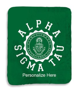 Alpha Sigma Tau Seal Sherpa Lap Blanket