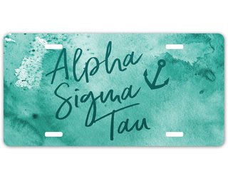 Alpha Sigma Tau Watercolor License Plate