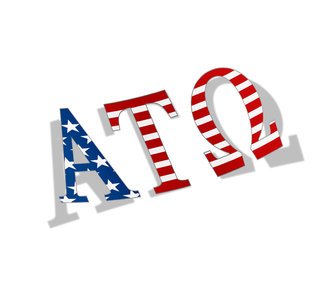 Alpha Tau Omega American Flag Greek Letter Sticker - 2.5" Tall