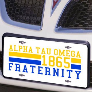 Alpha Tau Omega Year License Plate Cover