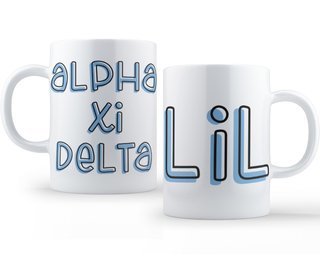 Alpha Xi Delta Bubble Little Sister Mug