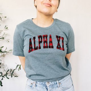 Alpha Xi Delta Christmas Plaid Tee