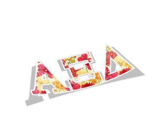 Alpha Xi Delta Floral Greek Letter Sticker