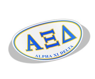 Alpha Xi Delta Greek Letter Oval Decal