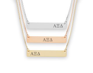 Alpha Xi Delta Letters Bar Necklace