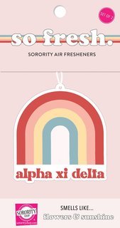 Alpha Xi Delta Rainbow Retro Air Freshener - Flowers & Sunshine Scent