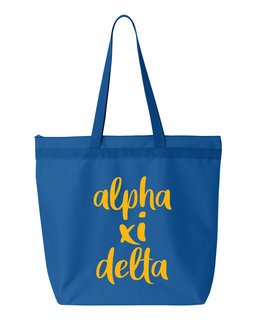 Alpha Xi Delta Script Tote Bag