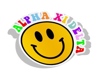 Alpha Xi Delta Smiley Face Decal Sticker