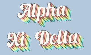 Alpha Xi Delta Sorority Retro Flag