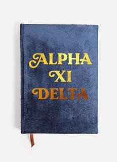 Alpha Xi Delta Velvet Notebook