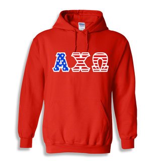 DISCOUNT- Fraternity & Sorority American Flag Lettered Hoodie