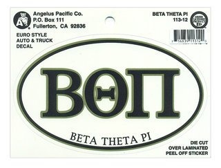 Beta Theta Pi Euro Decal Oval Sticker