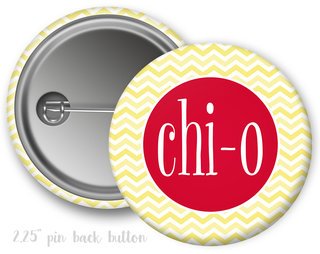 Chi Omega Chevron Monogram Button