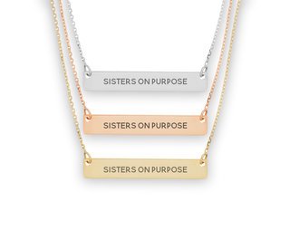 Chi Omega Motto Bar Necklace