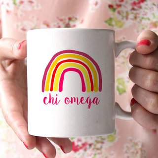 Chi Omega Rainbow Coffee Mug