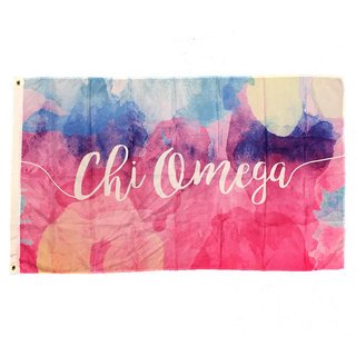 Chi Omega Watercolor Sorority Flag