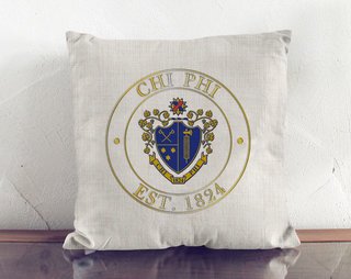 Chi Phi Crest Linen Pillow
