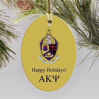 Alpha Kappa Psi Crest Oval Ornament