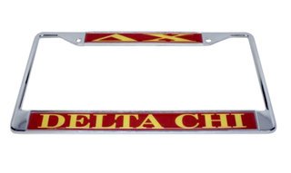 Delta Chi Chrome License Plate Frames