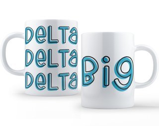 Delta Delta Delta Bubble Big Sister Mug