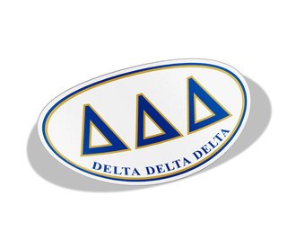 Delta Delta Delta Greek Letter Oval Decal