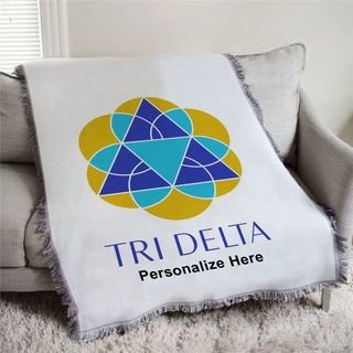 Delta Delta Delta Logo Afghan Blanket Throw