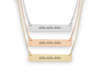 Delta Delta Delta Script Bar Necklace