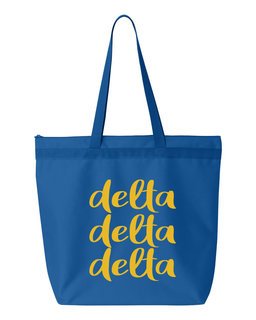 Delta Delta Delta Script Tote Bag
