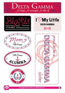 Delta Gamma Family Sticker Sheet
