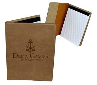 Delta Gamma Mascot Leatherette Portfolio with Notepad