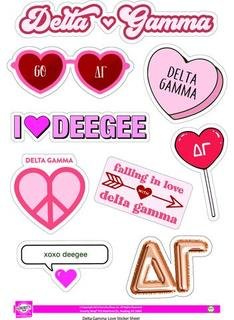 Delta Gamma Love Theme Stickers