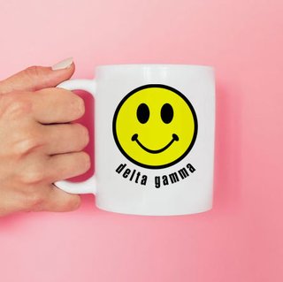 Delta Gamma Smiley Face Coffee Mug - Personalized!