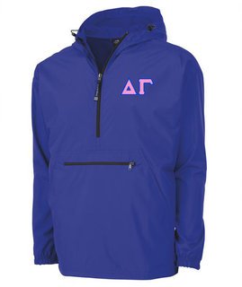 Delta Gamma Tackle Twill Lettered Pack N Go Pullover