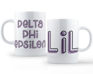 Delta Phi Epsilon Bubble Little Sister Mug