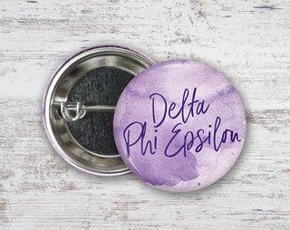 Delta Phi Epsilon Watercolor Button