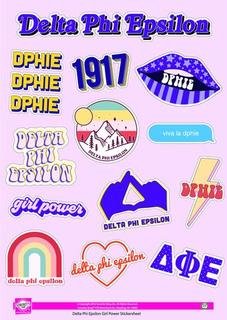 Delta Phi Epsilon Girl Power Stickers