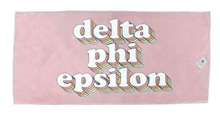 Delta Phi Epsilon Plush Retro Beach Towel