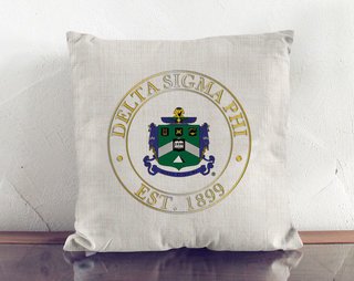 Delta Sigma Phi Crest Linen Pillow