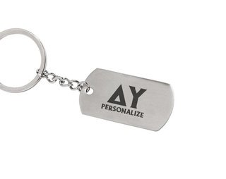Delta Upsilon Dog Tag Style Custom Keychain