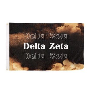 Delta Zeta Bleach Wash Flag
