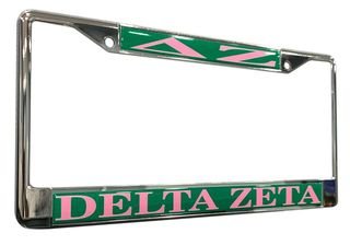 Delta Zeta Chrome License Plate Frames