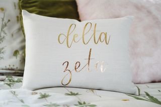 Delta Zeta Gold Imprint Throw Pillow