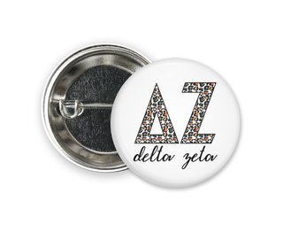 Delta Zeta Leopard Button